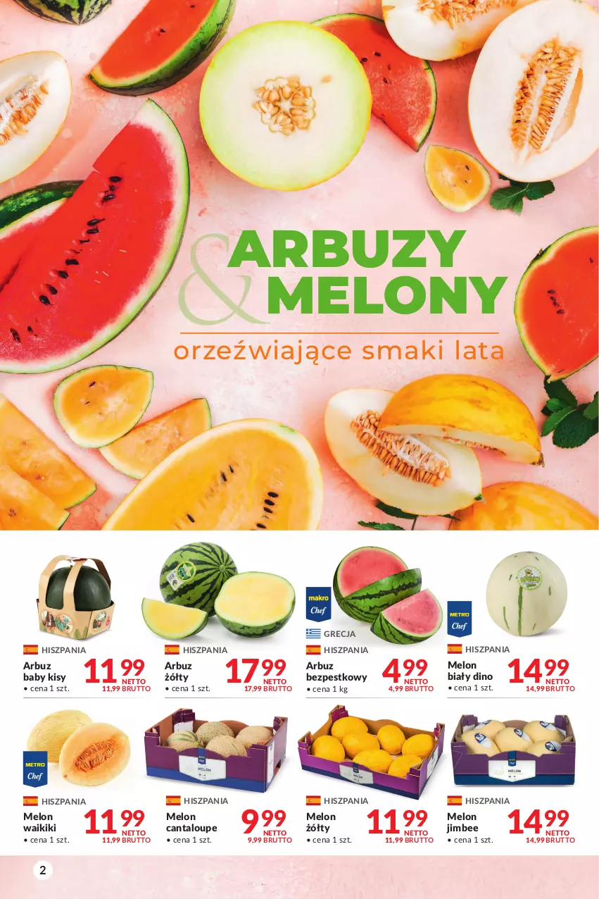 Gazetka promocyjna Makro - [Oferta promocyjna] Artykuły spożywcze i przemysłowe - ważna 09.08 do 22.08.2022 - strona 2 - produkty: Arbuz, Melon