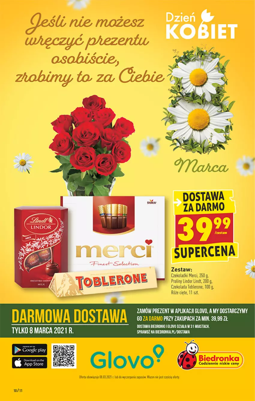 Gazetka promocyjna Biedronka - W tym tygodniu PN - ważna 08.03 do 13.03.2021 - strona 10 - produkty: Czekolada, Lindt, Merci, Praliny, Toblerone