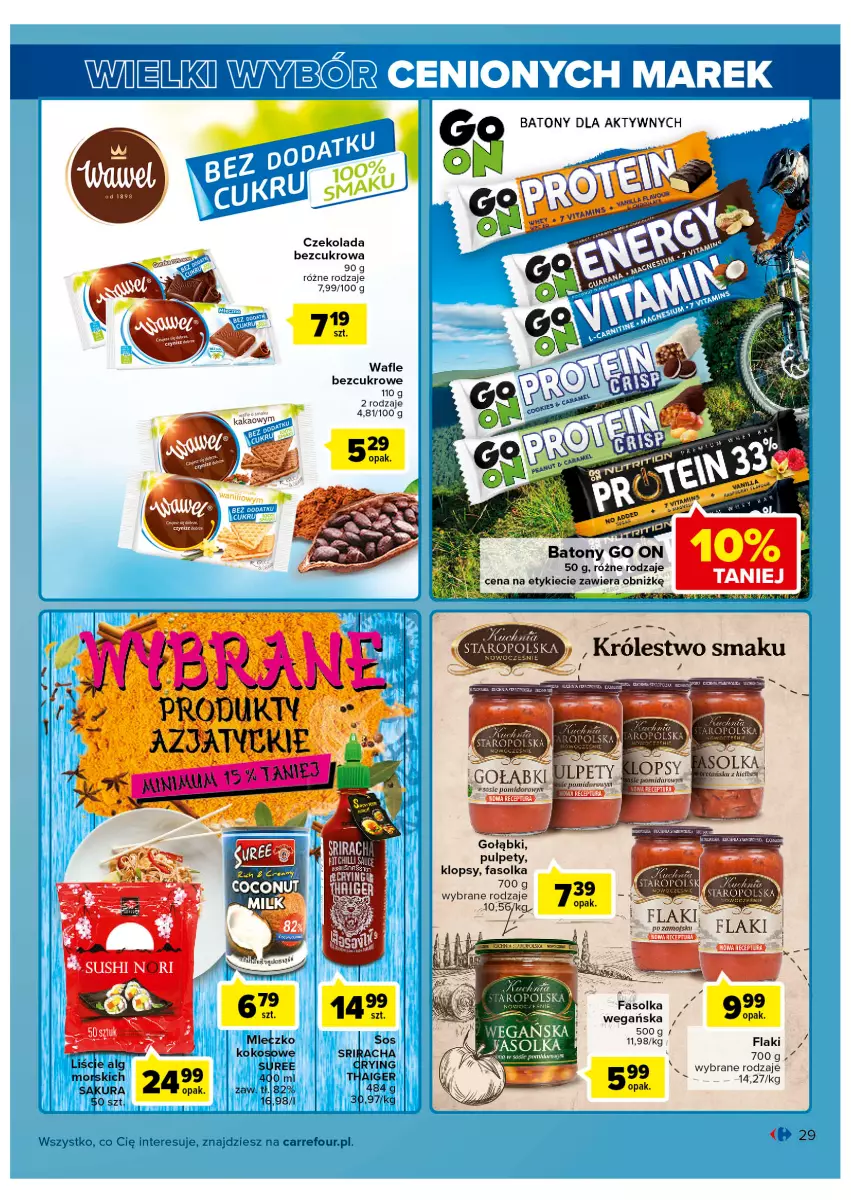 Gazetka promocyjna Carrefour - Gazetka Wielki wybór cenionych marek - ważna 02.11 do 12.11.2022 - strona 29 - produkty: Baton, Czekolada, Fa, Flaki, Kokos, Pulpety, Wafle