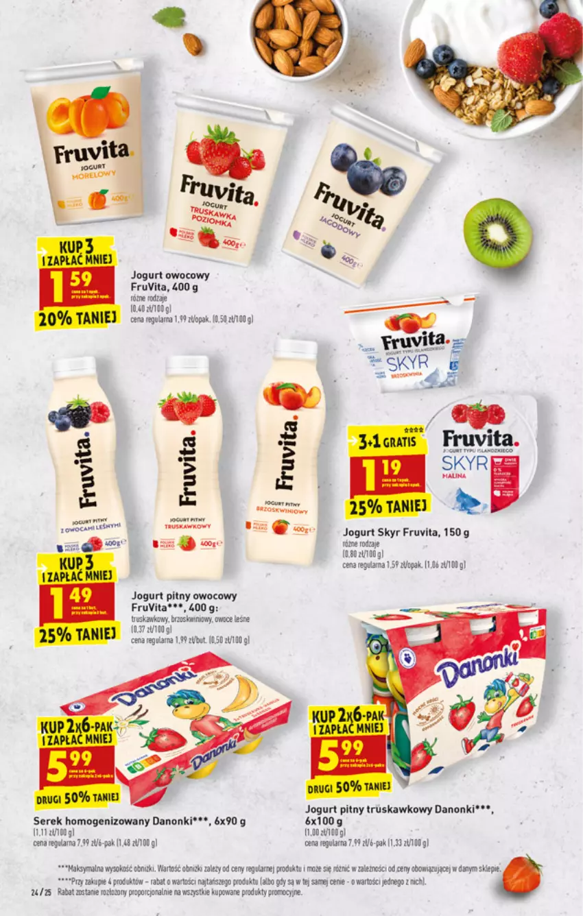 Gazetka promocyjna Biedronka - W tym tygodniu PN - ważna 22.02 do 27.02.2021 - strona 24 - produkty: Danonki, Fa, Jogurt, Jogurt owocowy, Jogurt pitny, Por, Ser, Serek, Serek homogenizowany, Sok