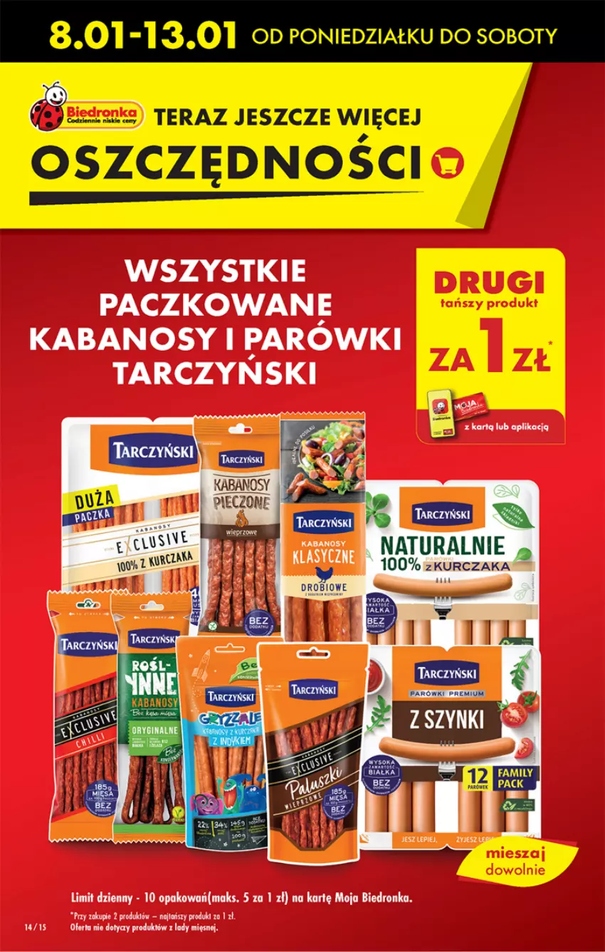 Gazetka promocyjna Biedronka - Od czwartku - ważna 11.01 do 17.01.2024 - strona 14 - produkty: Dron, Fa, Kabanos, Parówki, Tera