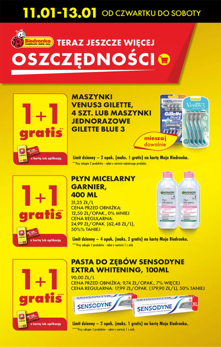 Gazetka promocyjna Biedronka - Od czwartku - ważna 11.01 do 17.01.2024 - strona 21 - produkty: Dron, Garnier, Gra, Pasta do zębów, Płyn micelarny, Sensodyne, Tera, Venus