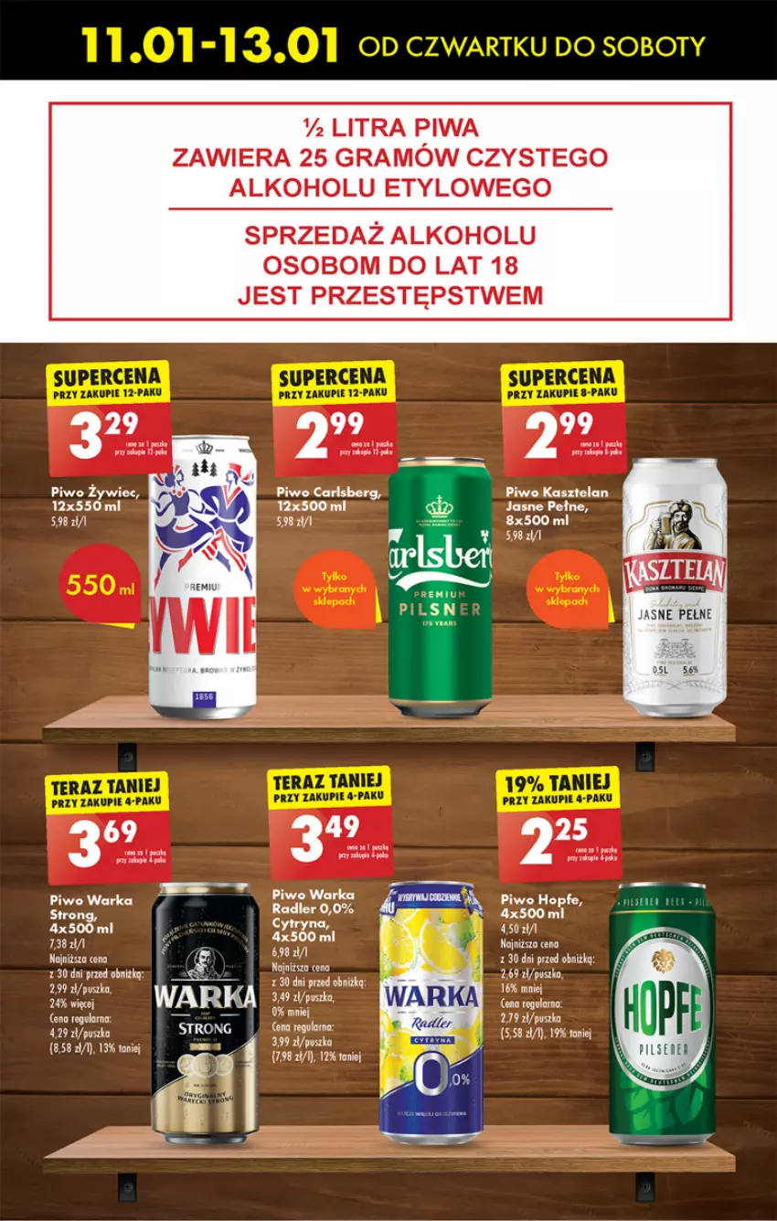 Gazetka promocyjna Biedronka - Od czwartku - ważna 11.01 do 17.01.2024 - strona 71 - produkty: Carlsberg, Fa, Gra, Hopfe, Kasztelan, Piwa, Piwo, Por, Warka