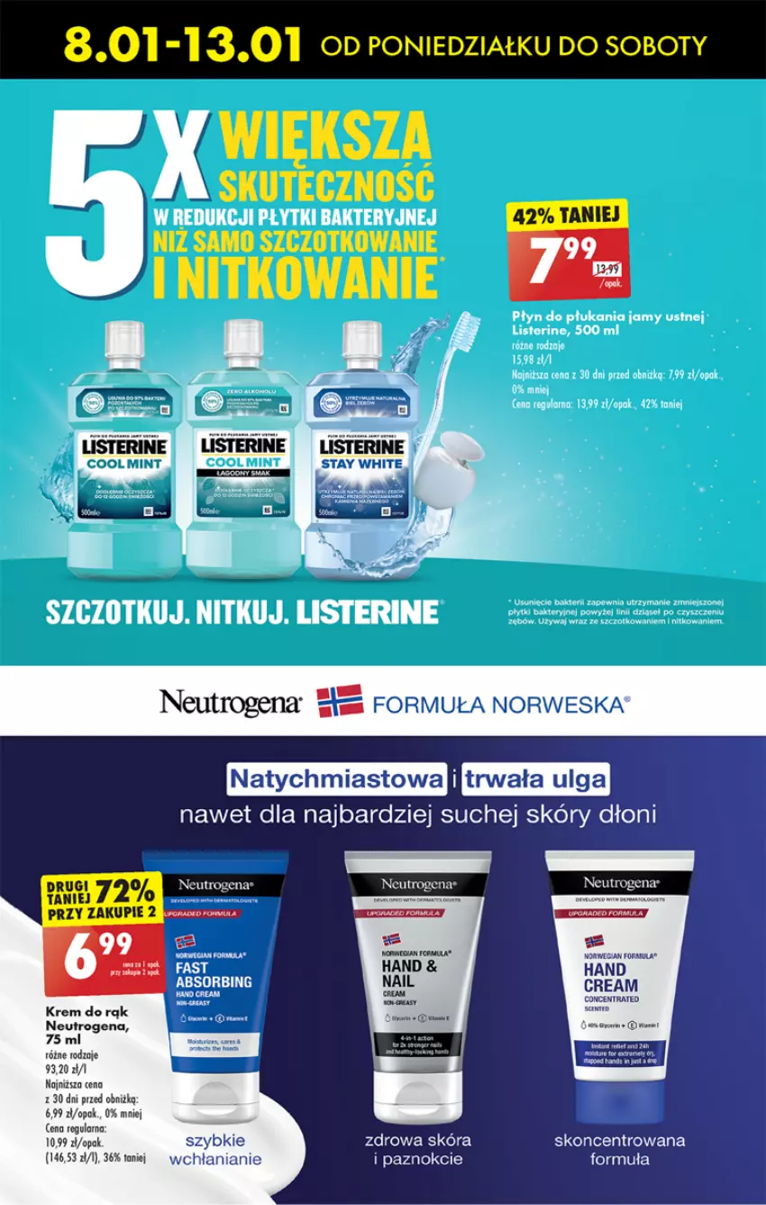 Gazetka promocyjna Biedronka - Od czwartku - ważna 11.01 do 17.01.2024 - strona 73 - produkty: Fa, Krem do rąk, LG, Listerine, Neutrogena, Płyn do płukania, Płyn do płukania jamy ustnej