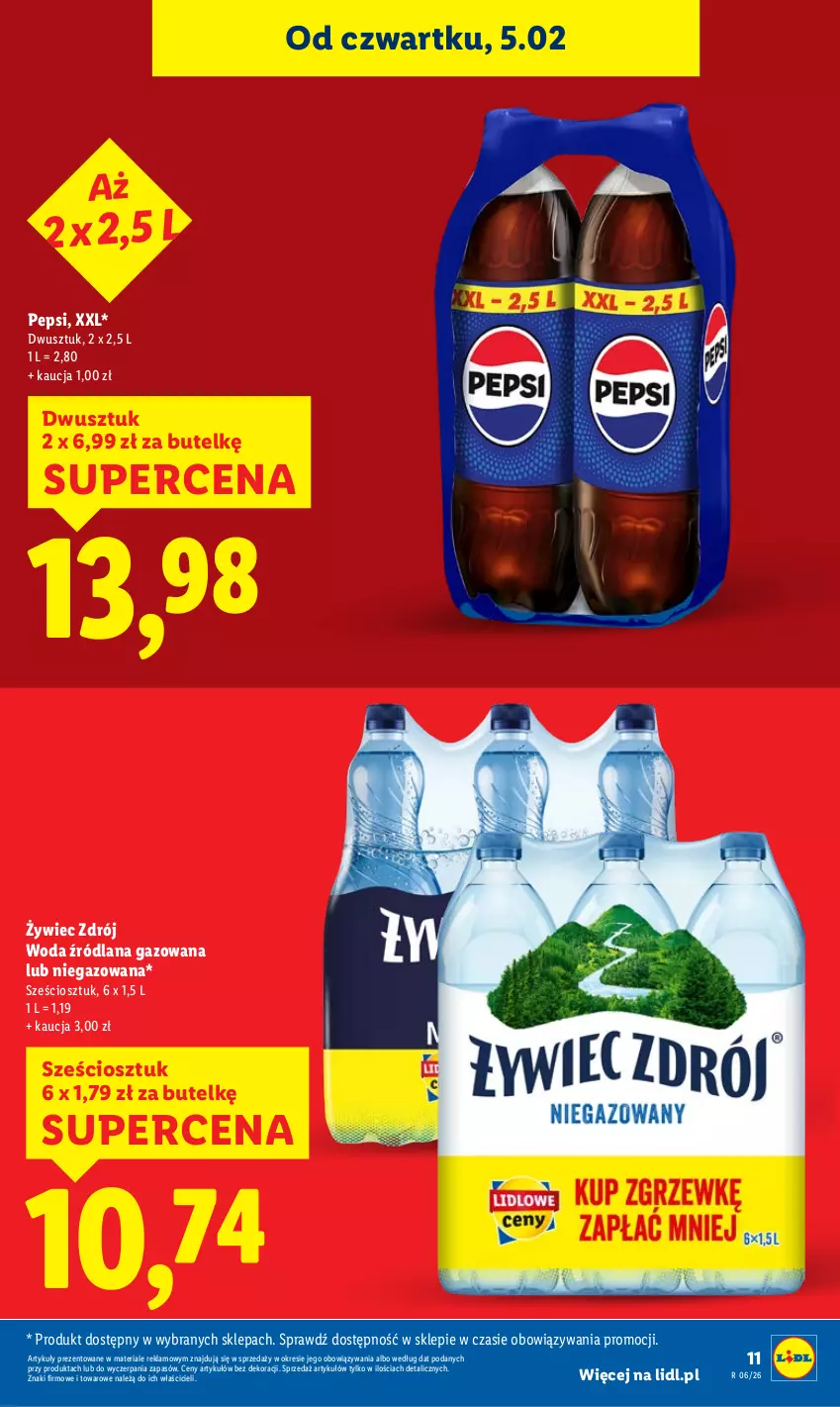 Gazetka promocyjna Lidl - GAZETKA - ważna 05.02 do 07.02.2026 - strona 11 - produkty: LANA, Pepsi, Woda