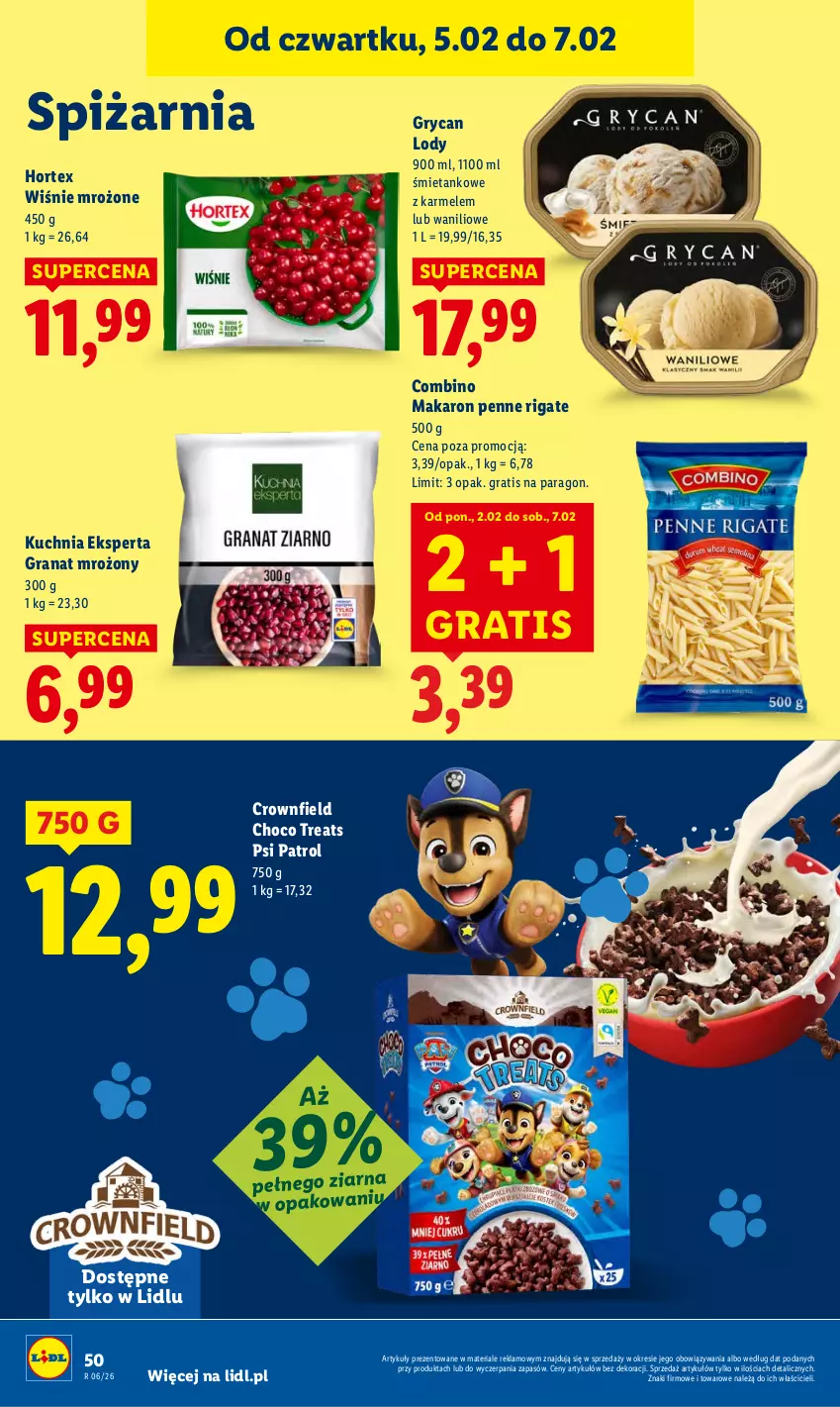 Gazetka promocyjna Lidl - GAZETKA - ważna 05.02 do 07.02.2026 - strona 52 - produkty: Gra, Granat, Gry, Hortex, Kuchnia, Lody, Makaron, Penne, Psi Patrol