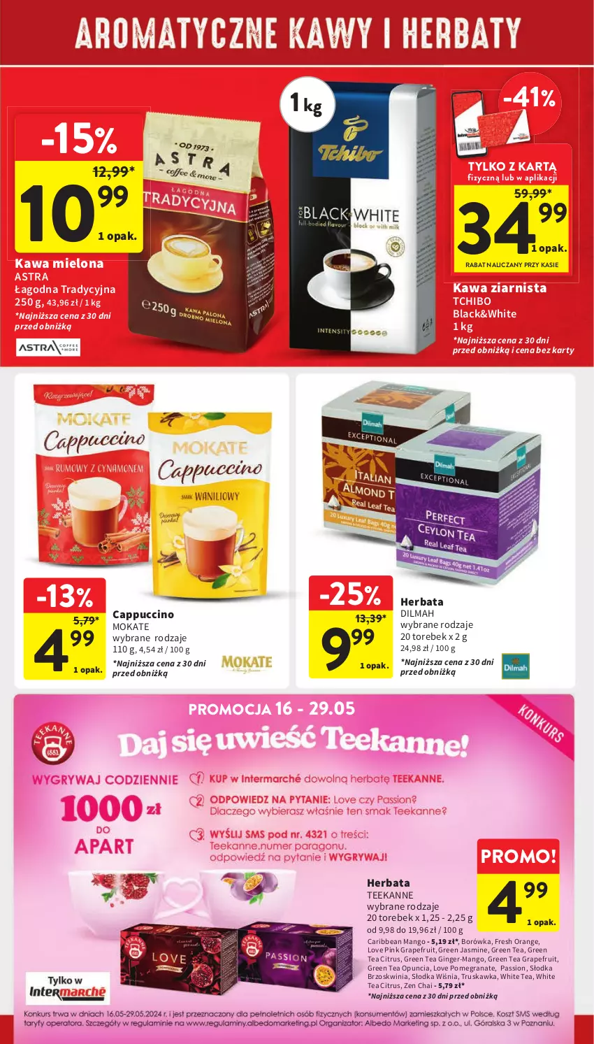 Gazetka promocyjna Intermarche - Gazetka Intermarche - ważna 16.05 do 22.05.2024 - strona 25 - produkty: Borówka, Cappuccino, Dilmah, Gin, Gra, Granat, Herbata, Kawa, Kawa mielona, Kawa ziarnista, Lack, Mango, Tchibo, Teekanne