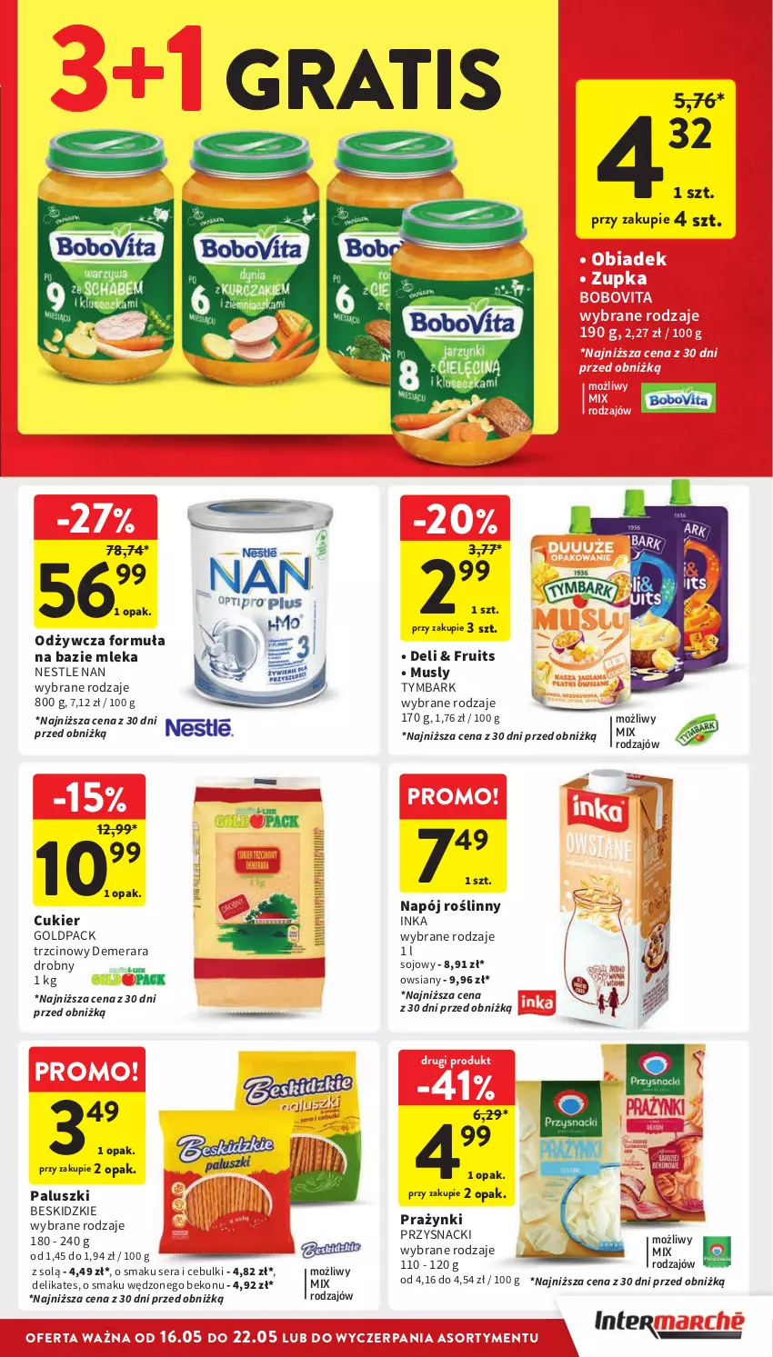 Gazetka promocyjna Intermarche - Gazetka Intermarche - ważna 16.05 do 22.05.2024 - strona 27 - produkty: Beko, Beskidzki, BoboVita, Cukier, Gra, Inka, Mus, Napój, Napój roślinny, Przysnacki, Ser, Tymbark