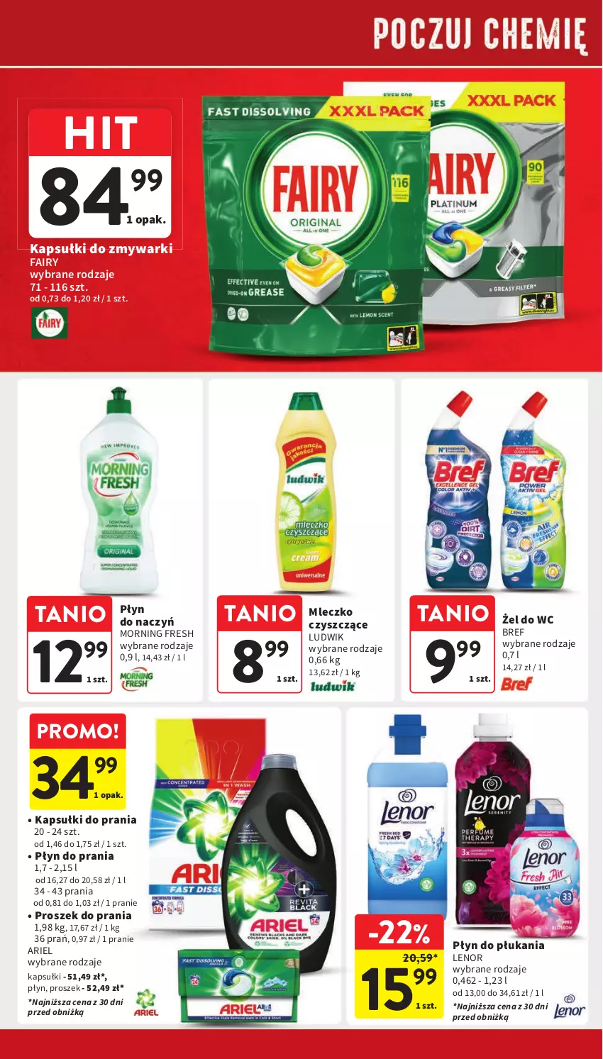 Gazetka promocyjna Intermarche - Gazetka Intermarche - ważna 16.05 do 22.05.2024 - strona 34 - produkty: Ariel, Bref, Fa, Fairy, Kapsułki do prania, Lenor, Ludwik, Mleczko, Płyn do płukania, Płyn do prania, Proszek do prania, Zmywarki