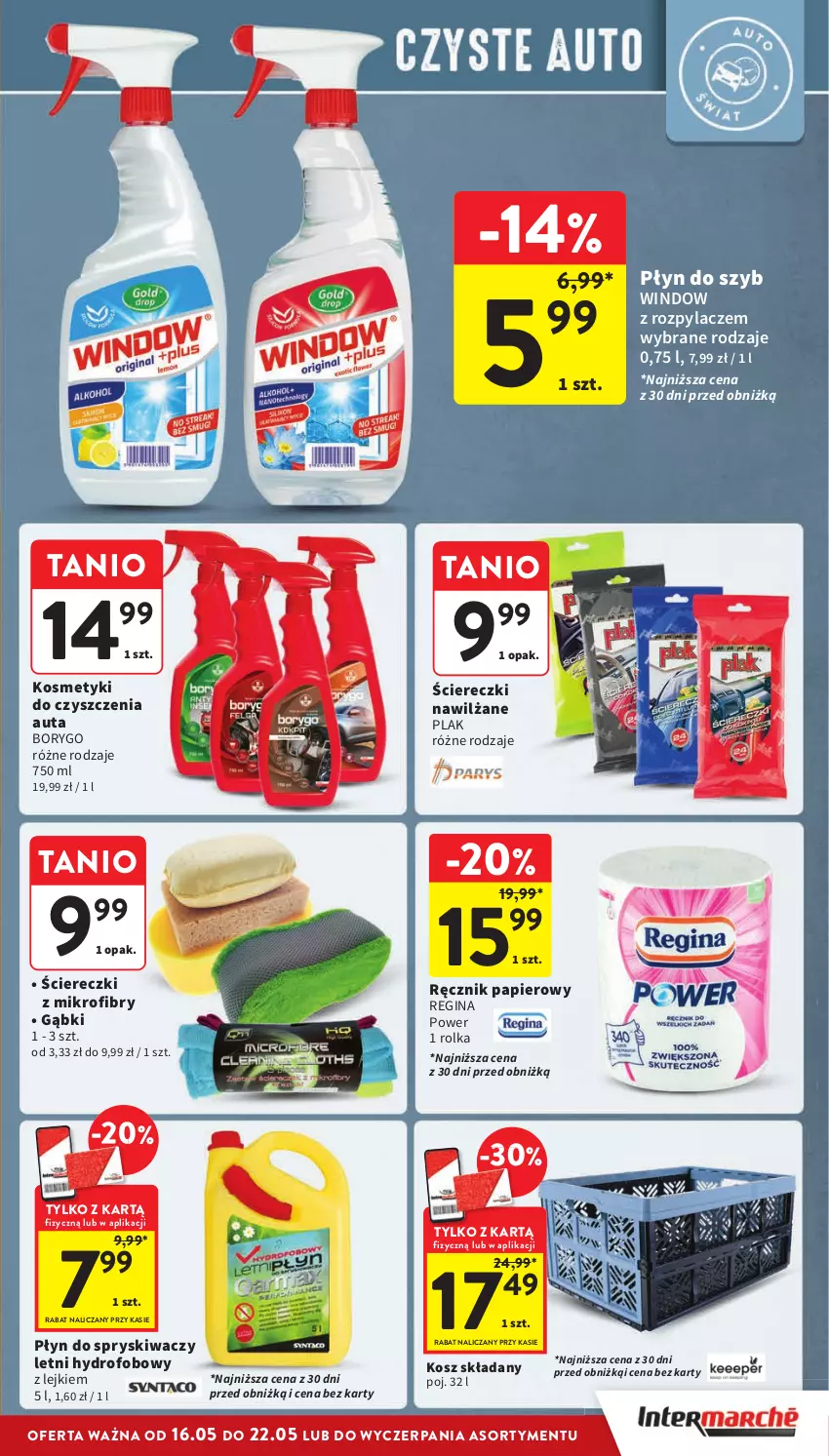 Gazetka promocyjna Intermarche - Gazetka Intermarche - ważna 16.05 do 22.05.2024 - strona 37 - produkty: Gin, Kosz, Papier, Płyn do spryskiwaczy, Płyn do szyb, Ręcznik