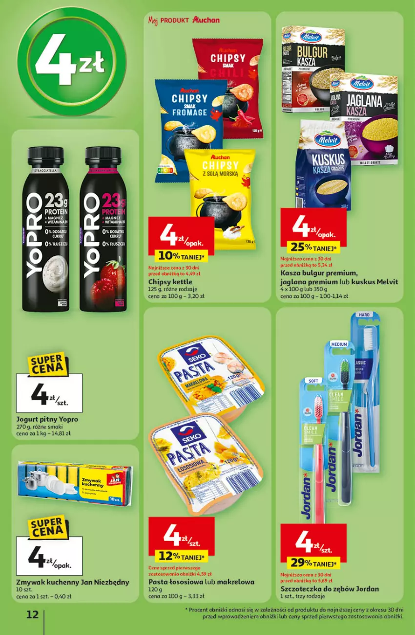 Gazetka promocyjna Auchan - Gazetka Wielkie Przeboje Cenowe Hipermarket Auchan - ważna 02.01 do 07.01.2026 - strona 12 - produkty: Bulgur, Chipsy, Jan Niezbędny, Jogurt, Jogurt pitny, Kasza, Kuskus, LANA, LG, Melvit, Sos, Szczoteczka, Szczoteczka do zębów