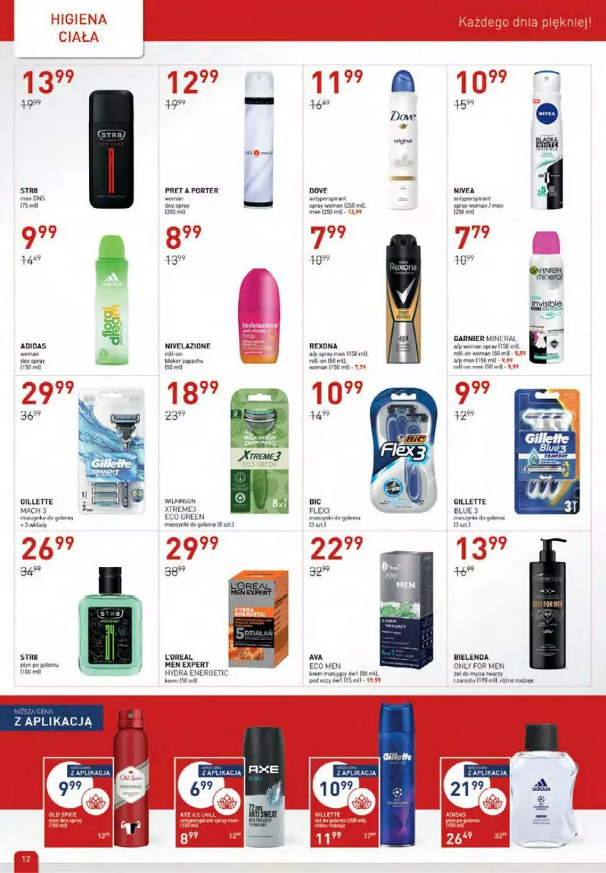 Gazetka promocyjna Drogerie Jawa - ważna 05.01 do 02.02.2022 - strona 12 - produkty: Adidas, Antyperspirant, BIC, Bielenda, Dove, Fa, Garnier, Gillette, Mars, Nivelazione, Por, Rexona