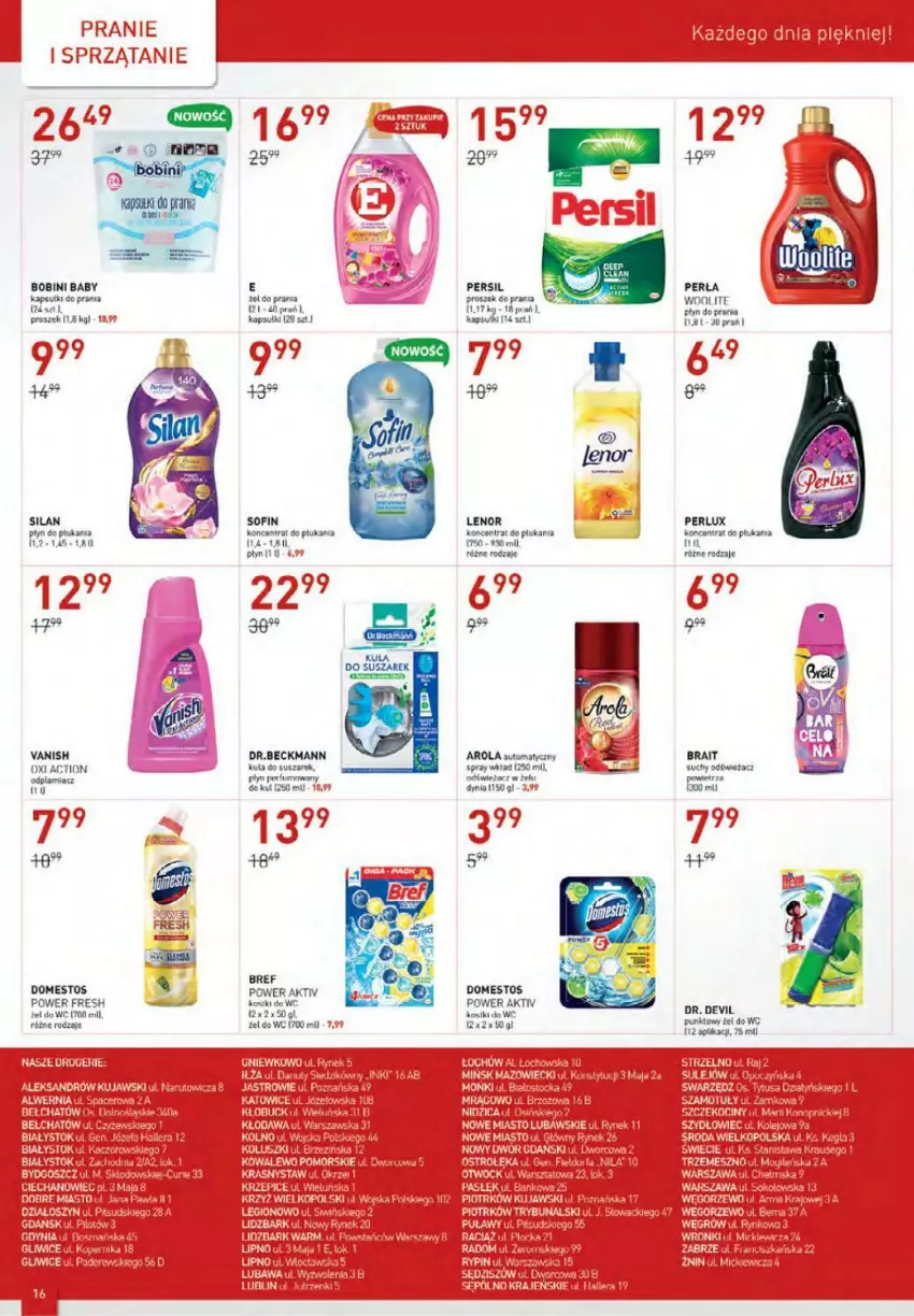 Gazetka promocyjna Drogerie Jawa - ważna 05.01 do 02.02.2022 - strona 16 - produkty: Bref, Domestos, Fa, Lenor, Perła, Persil, Rama, Silan, Vanish, Woolite