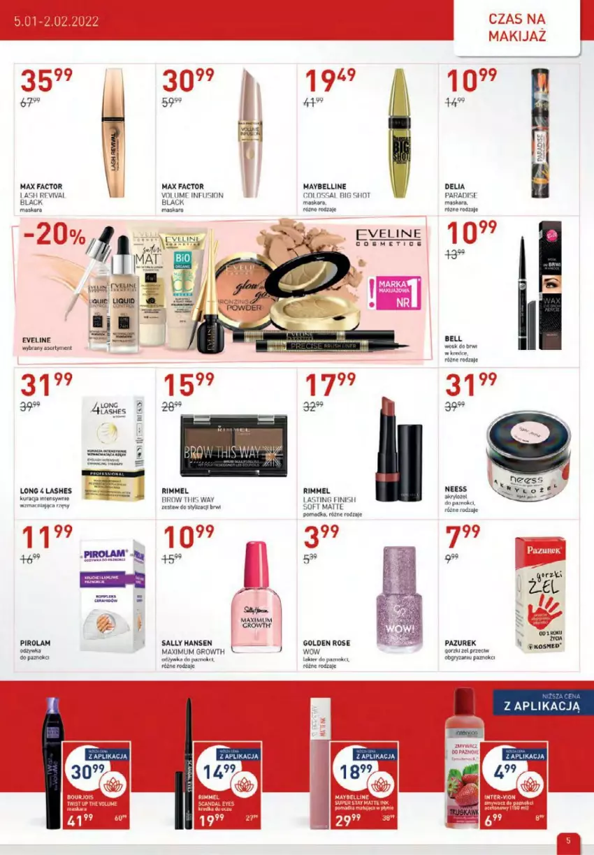 Gazetka promocyjna Drogerie Jawa - ważna 05.01 do 02.02.2022 - strona 5 - produkty: Bell, Eveline, Fa, Finish, Fusion, Gry, Maska, Maskara, Max Factor, Maybelline, Sally Hansen