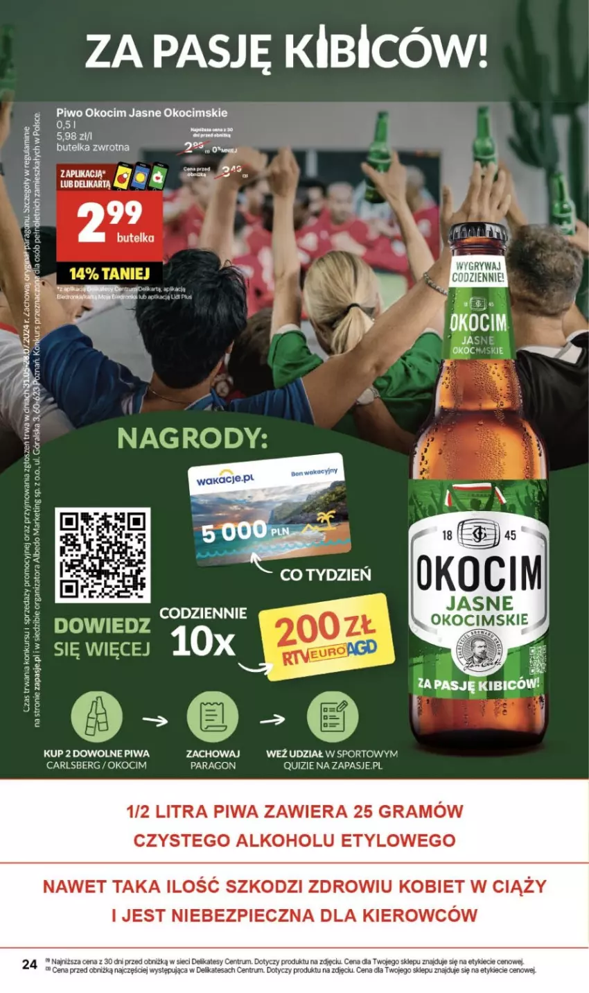 Gazetka promocyjna Delikatesy Centrum - #LATO DLA WSZYSTKICH w Delikatesach Centrum od 17 czerwca! 17-30.06.2024 - ważna 17.06 do 30.06.2024 - strona 24 - produkty: BIC, Carlsberg, Gra, Koc, Okocim, Piec, Piwa, Piwo, Por, Quiz, Rum, Sport