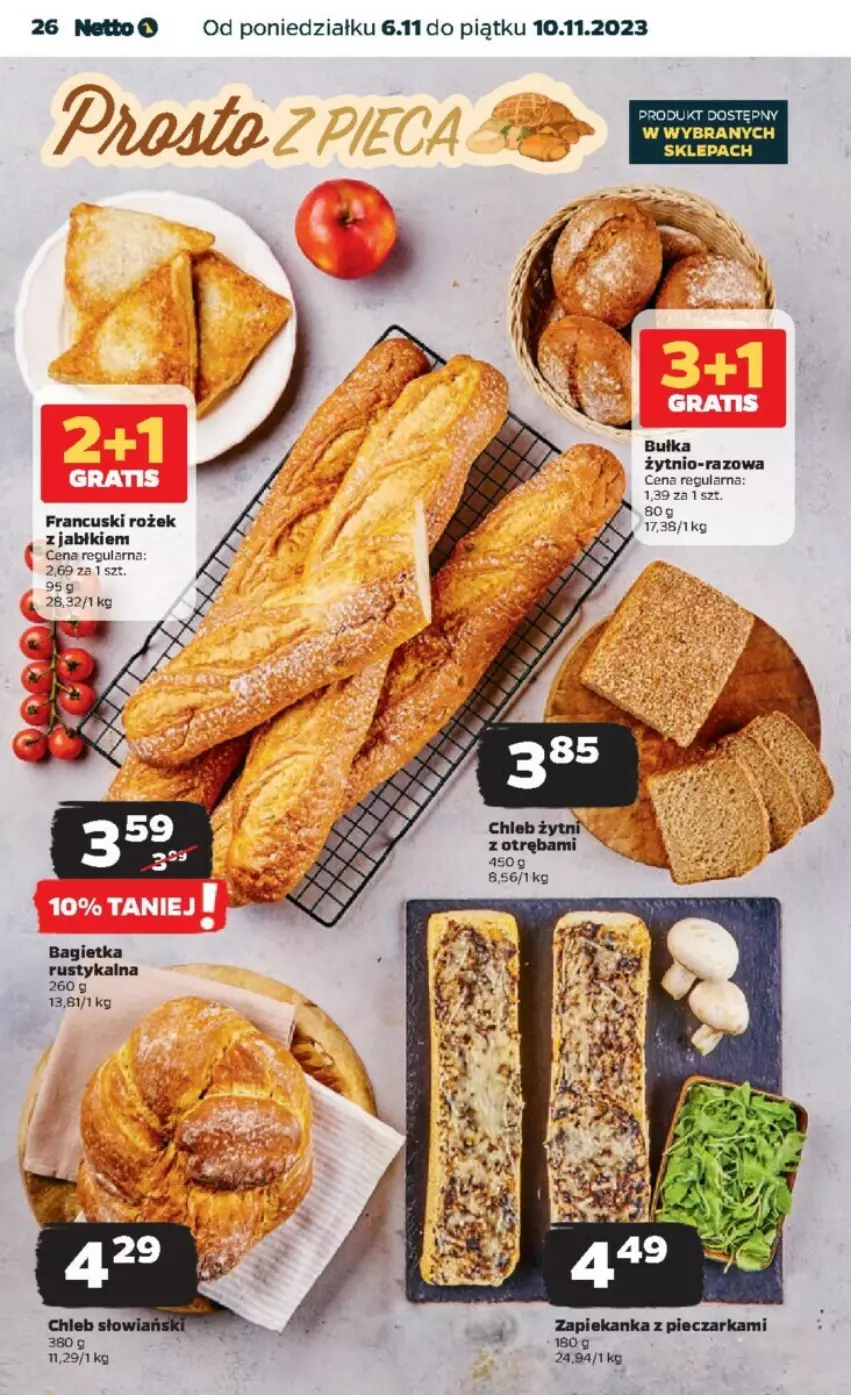 Gazetka promocyjna Netto - ważna 06.11 do 10.11.2023 - strona 19 - produkty: Bagietka, Bułka, Chleb, Piec, Pieczarka, Rust, Zapiekanka