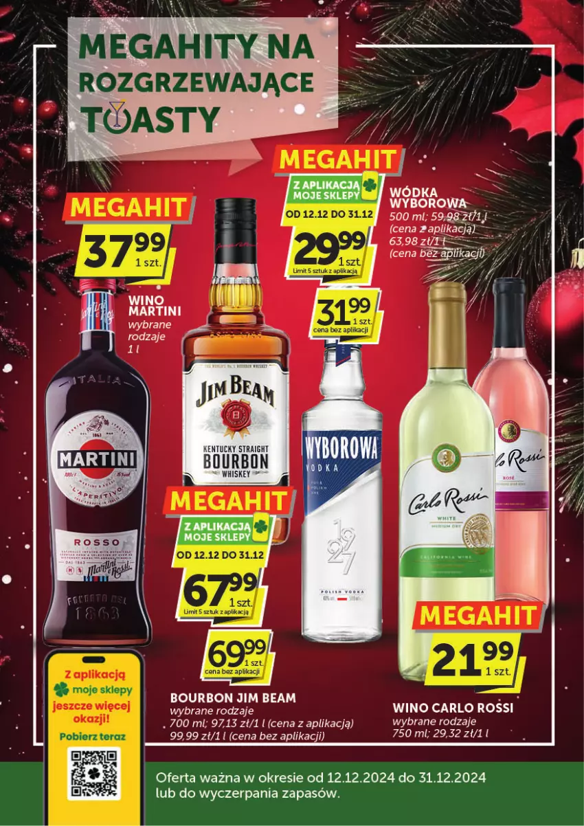 Gazetka promocyjna ABC - ważna 12.12 do 31.12.2024 - strona 1 - produkty: Bourbon, Carlo Rossi, Jim Beam, Whiskey, Wino, Wódka, Wyborowa