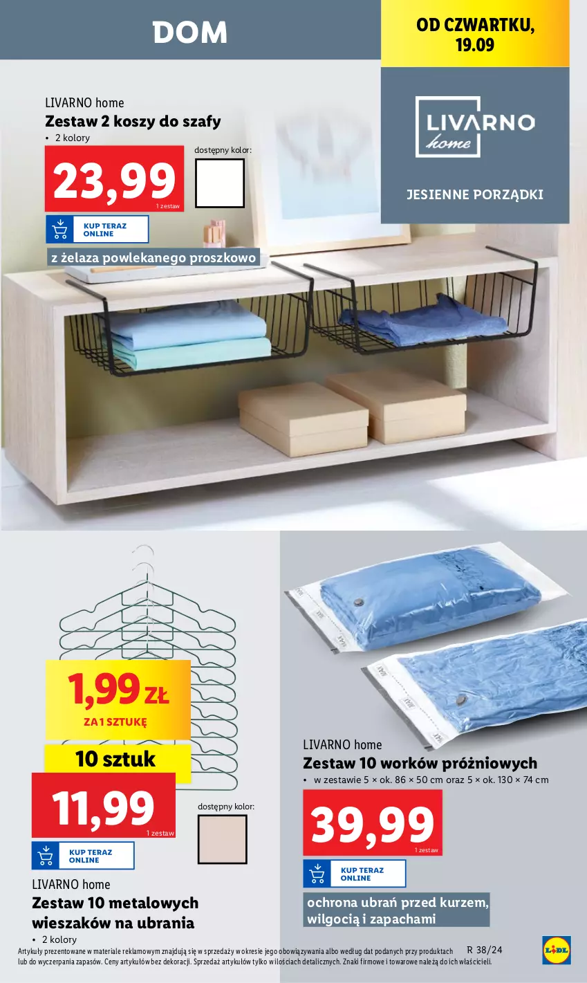 Gazetka promocyjna Lidl - GAZETKA - ważna 16.09 do 21.09.2024 - strona 27 - produkty: Ivar, Kosz, LG, Por, Ubrania, Wieszak