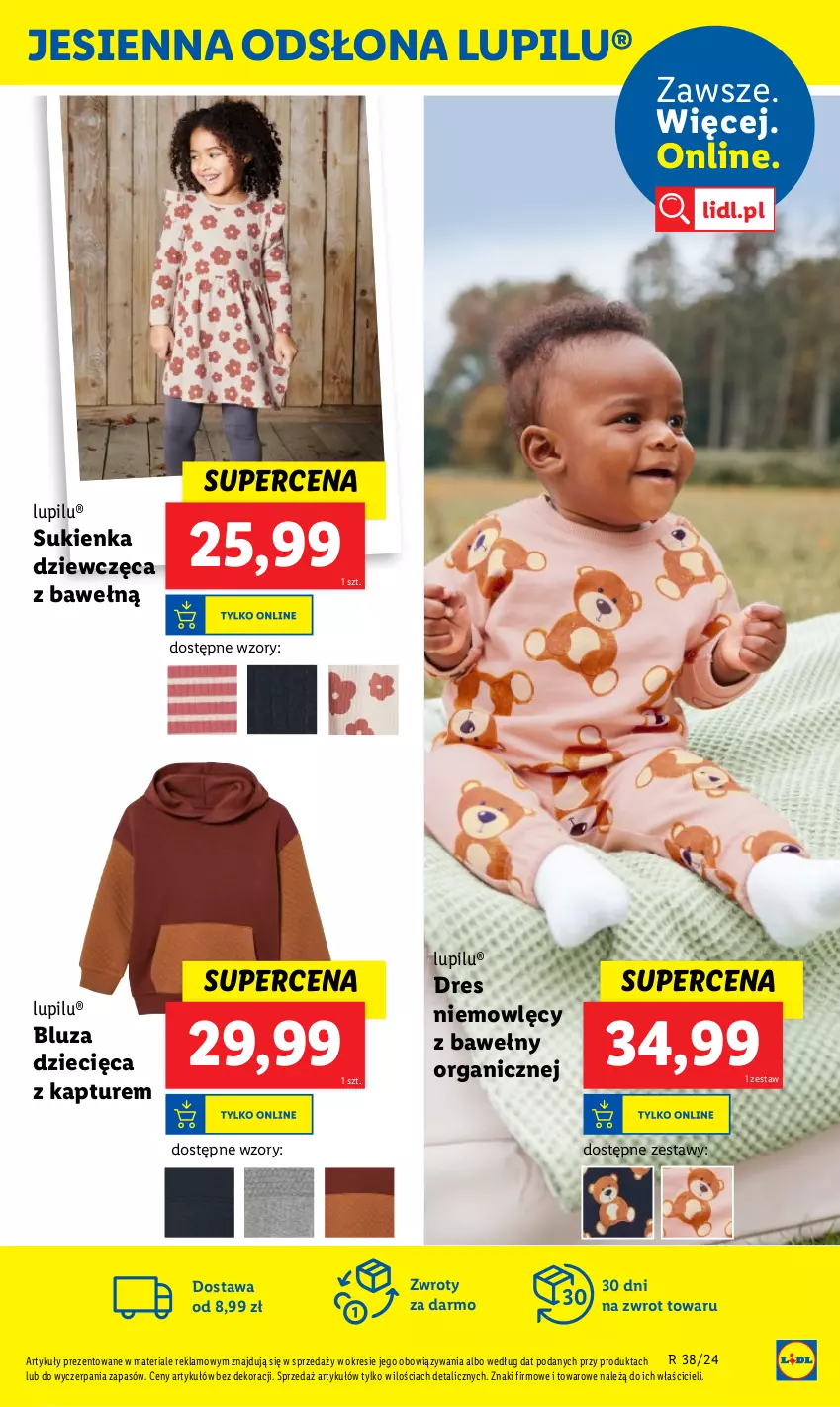 Gazetka promocyjna Lidl - GAZETKA - ważna 16.09 do 21.09.2024 - strona 29 - produkty: Bluza, Dres, Dzieci, Sukienka