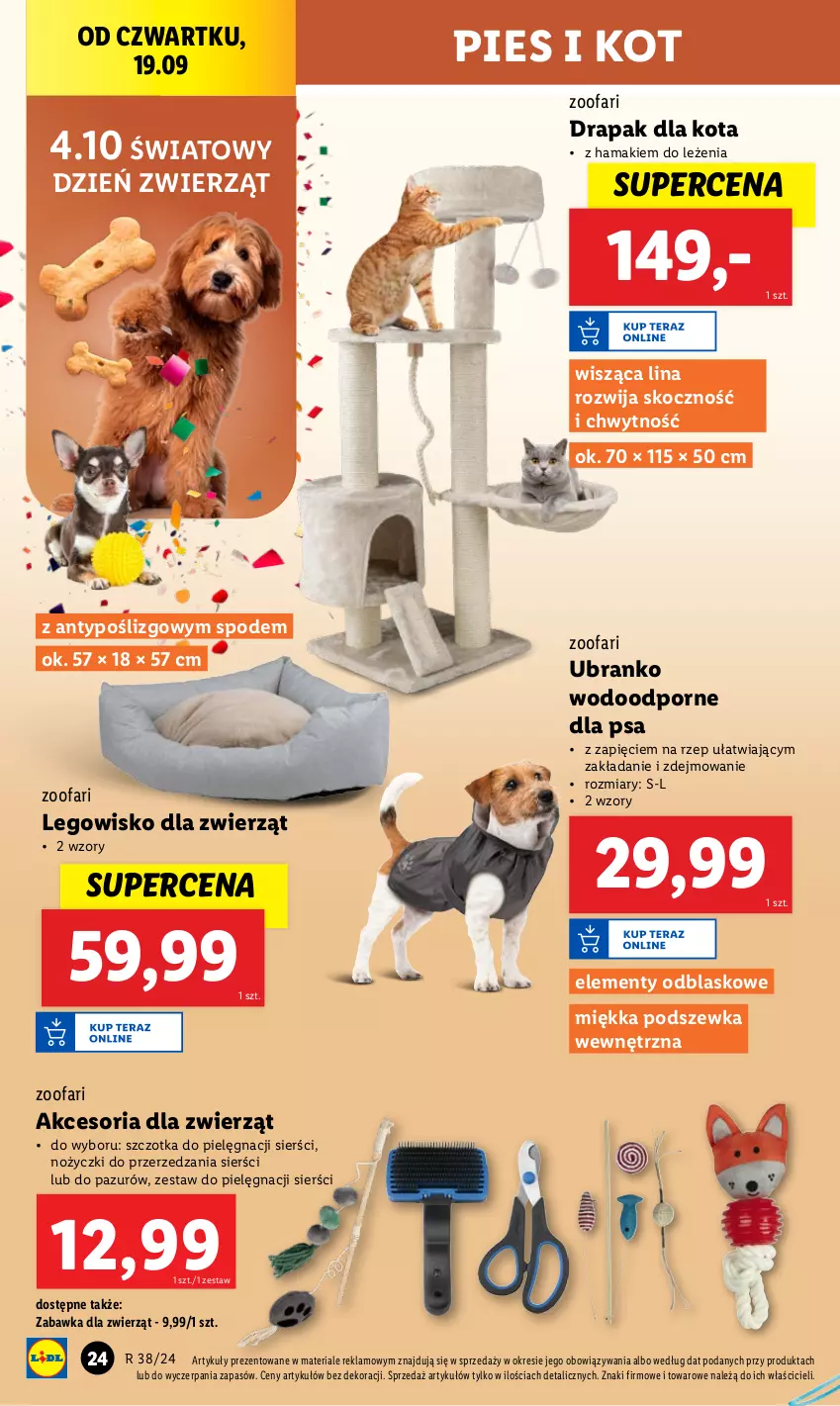 Gazetka promocyjna Lidl - GAZETKA - ważna 16.09 do 21.09.2024 - strona 30 - produkty: Drapak, Fa, Hama, Koc, LEGO, Legowisko, Noż, Nożyczki, Por, Szczotka, Zabawka