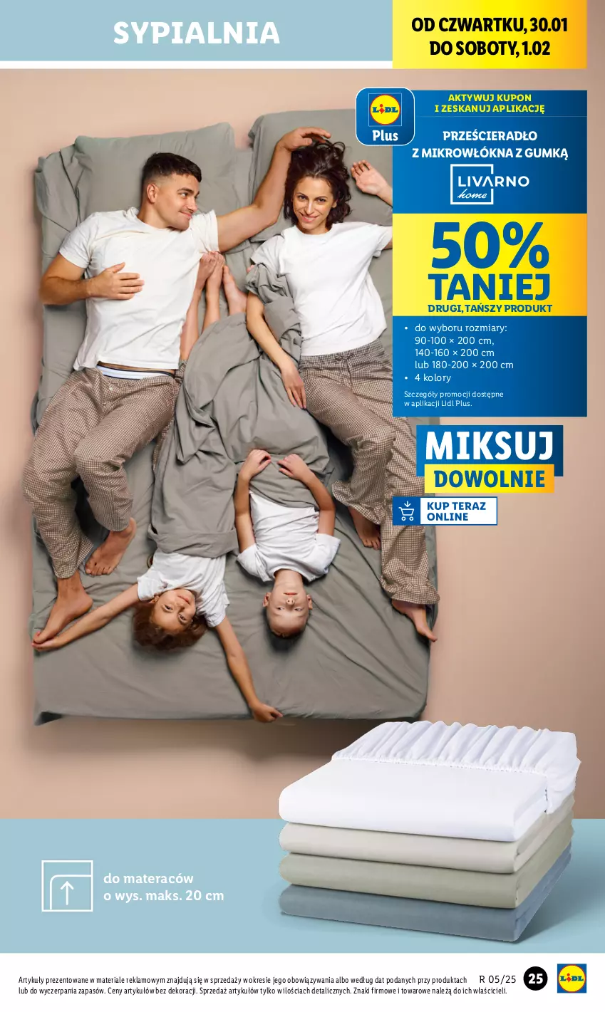 Gazetka promocyjna Lidl - GAZETKA - ważna 27.01 do 01.02.2025 - strona 27 - produkty: Materac, Prześcieradło, Sypialnia, Tera