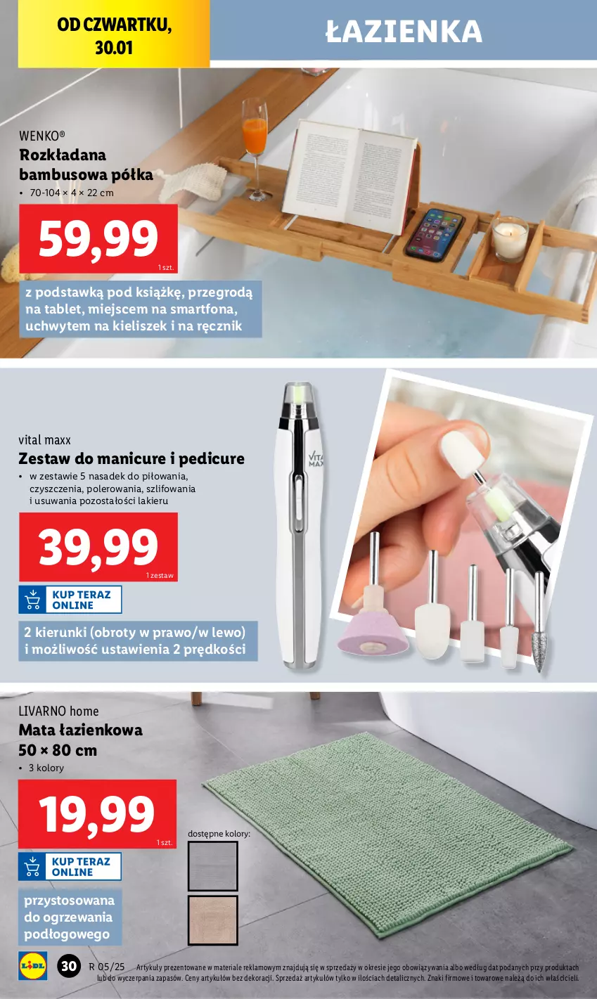 Gazetka promocyjna Lidl - GAZETKA - ważna 27.01 do 01.02.2025 - strona 32 - produkty: Ivar, Kieliszek, Lakier, Manicure i pedicure, Mata łazienkowa, Półka, Ręcznik, Smartfon, Tablet