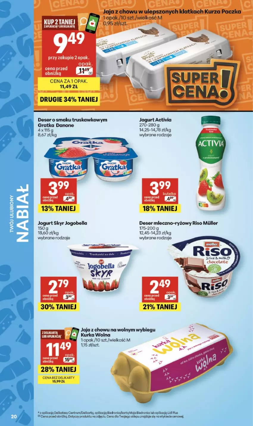 Gazetka promocyjna Delikatesy Centrum - Franczyza DC07 Czwartek - ważna 12.02 do 18.02.2026 - strona 20 - produkty: Activia, Bell, Bella, Danone, Deser, Gra, Jaja, Jogobella, Jogurt, Ryż, Ser
