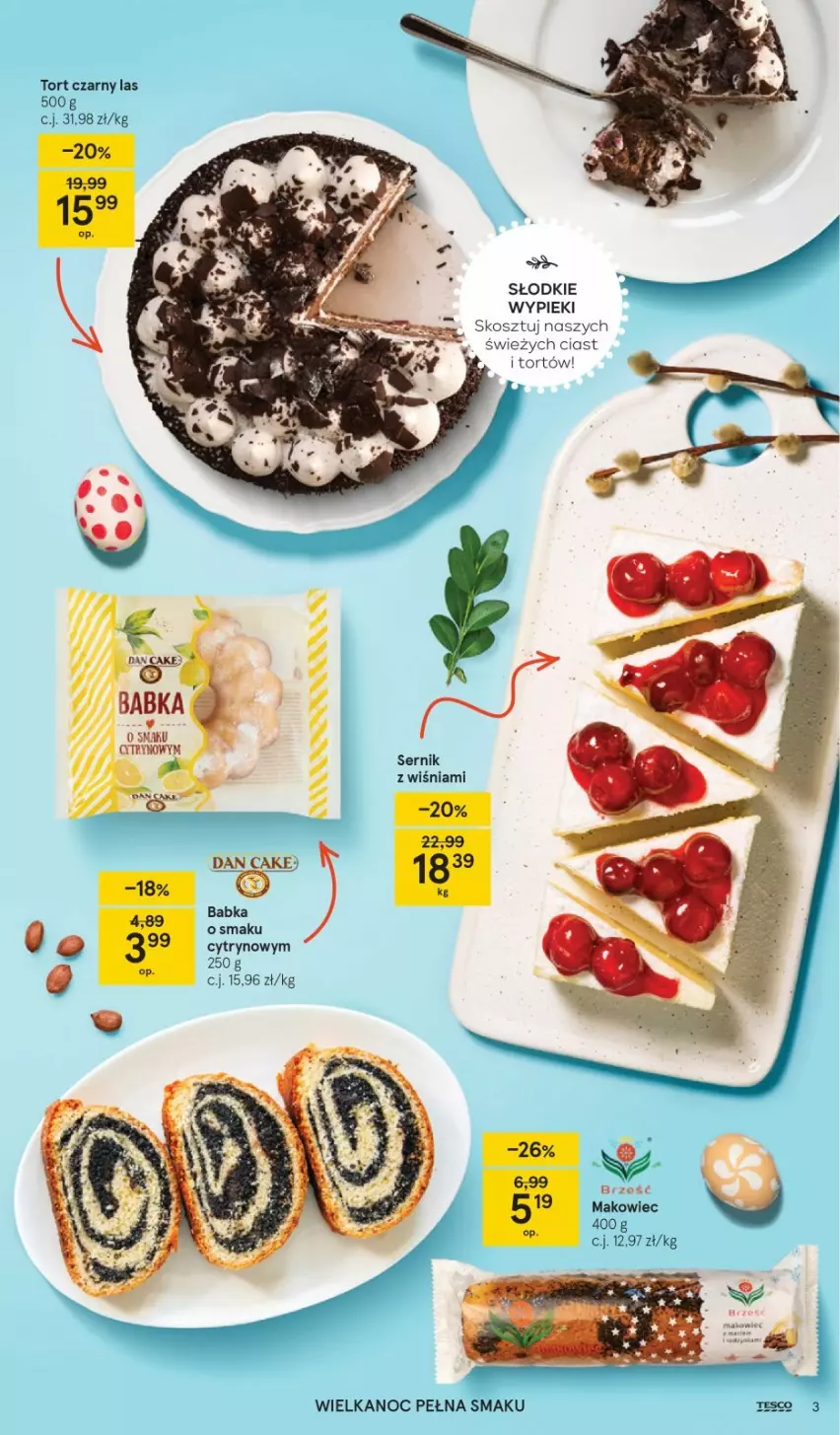 Gazetka promocyjna Tesco - Tesco katalog Wielkanoc - ważna 18.03 do 03.04.2021 - strona 3 - produkty: Babka, Dan Cake, Kosz, Ser