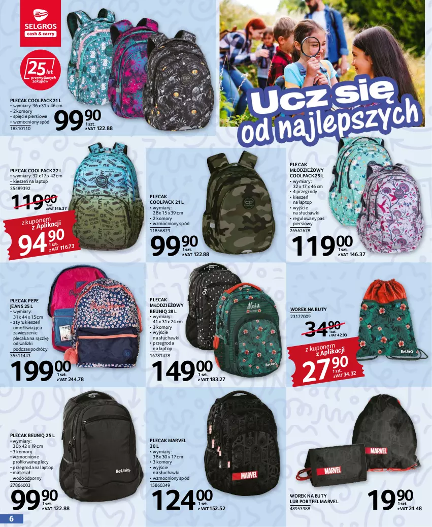 Gazetka promocyjna Selgros - Katalog Szkoła - ważna 21.07 do 09.10.2022 - strona 6 - produkty: Buty, Plecak, Por, Słuchawki, Top