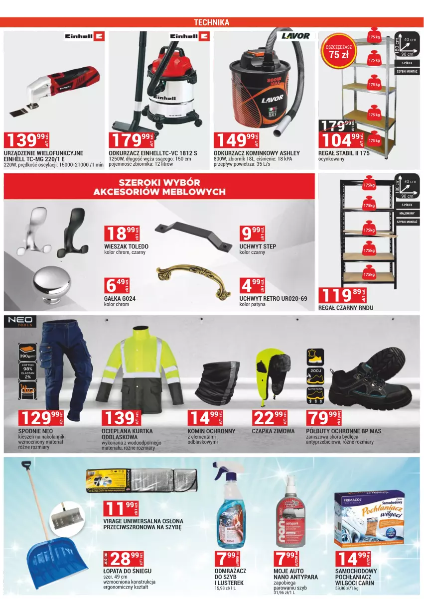 Gazetka promocyjna Merkury Market - ważna 01.12 do 31.12.2022 - strona 29 - produkty: BIC, Buty, Cynk, Czapka, Einhell, Gałka, Kurtka, LANA, LG, Moje Auto, Odkurzacz, Odkurzacz kominkowy, Półbuty, Por, Regał, Spodnie, Urządzenie wielofunkcyjne, Wieszak