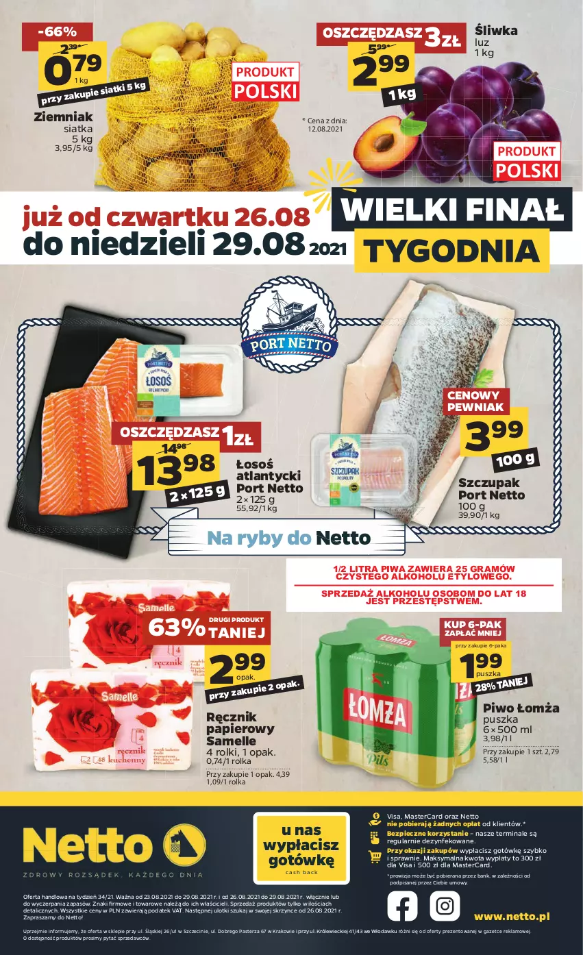 Gazetka promocyjna Netto - ważna 23.08 do 28.08.2021 - strona 20 - produkty: Gra, Papier, Piec, Piwa, Piwo, Por, Ręcznik, Rolki, Siatka, Zupa