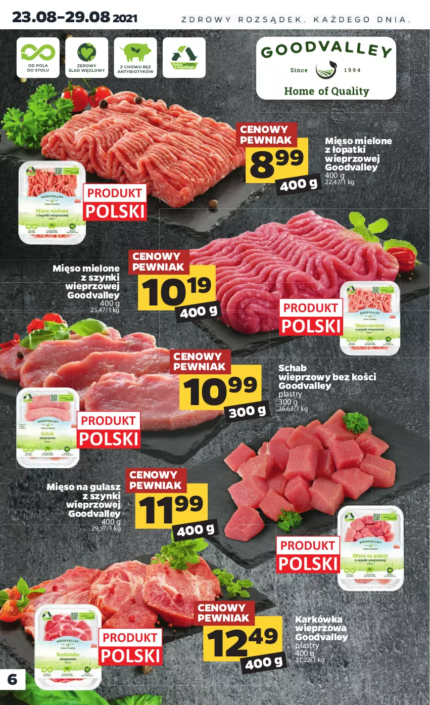 Gazetka promocyjna Netto - ważna 23.08 do 28.08.2021 - strona 6 - produkty: Karkówka wieprzowa, Mięso, Mięso mielone, Mięso mielone z łopatki wieprzowej, Mięso mielone z szynki, Mięso na gulasz, Schab wieprzowy