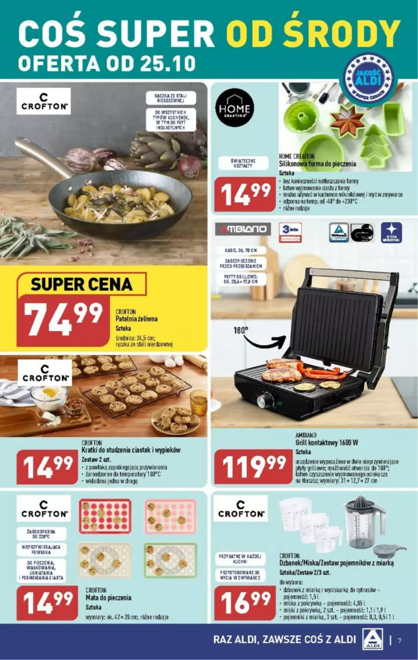 Gazetka promocyjna Aldi - ważna 25.10 do 28.10.2023 - strona 16 - produkty: Dzbanek, Fa, Grill, Grill kontaktowy, Miska, Orka, Patelnia, Piec, Pojemnik, Por, Stek