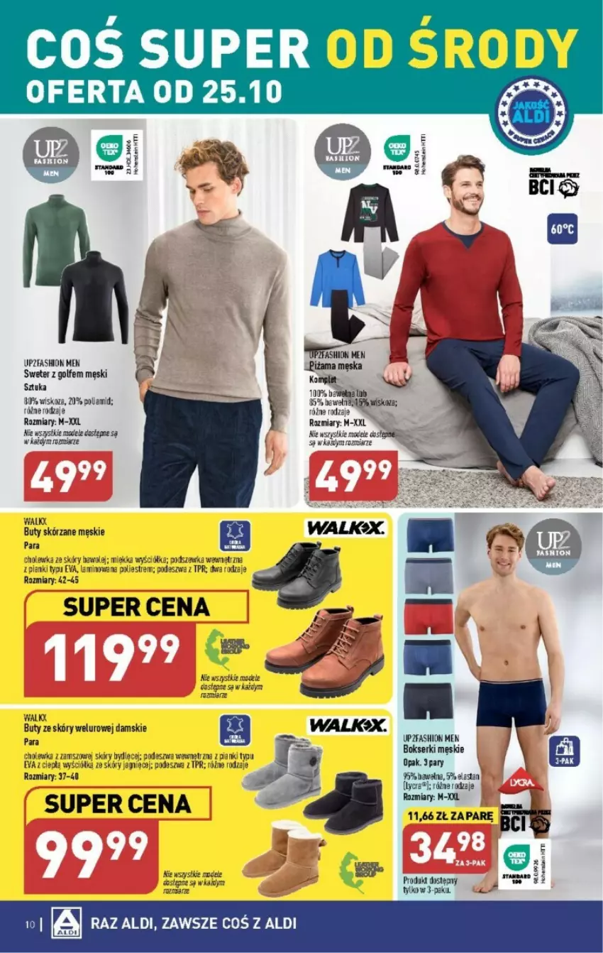 Gazetka promocyjna Aldi - ważna 25.10 do 28.10.2023 - strona 2 - produkty: Bokserki, Buty, Fa, Olej, Ser, Sweter, Wełna