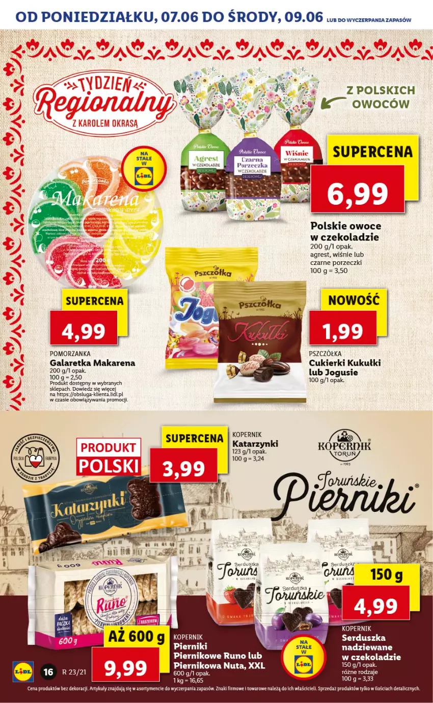 Gazetka promocyjna Lidl - TYDZIEŃ REGIONALNY - ważna 07.06 do 11.06.2021 - strona 27 - produkty: Cukier, Cukierki, Gala, Galaretka, Gres, Owoce, Piernik, Por, Ser