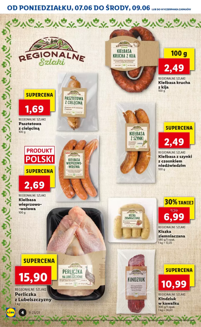 Gazetka promocyjna Lidl - TYDZIEŃ REGIONALNY - ważna 07.06 do 11.06.2021 - strona 5 - produkty: Kawa, Kiełbasa, Kiełbasa krucha, Kindziuk, Pasztet, Perliczka, Sos