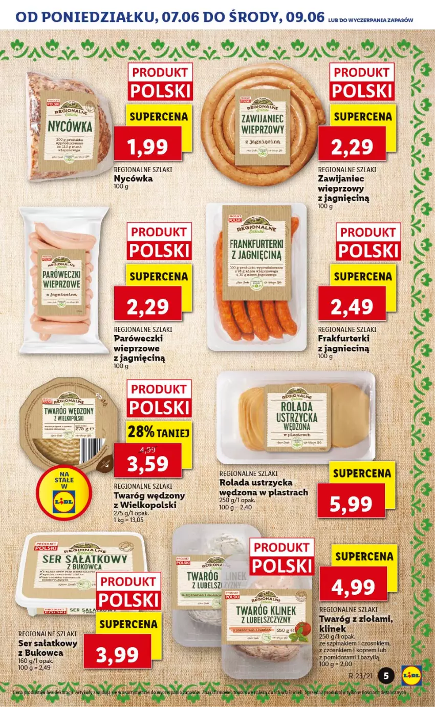 Gazetka promocyjna Lidl - TYDZIEŃ REGIONALNY - ważna 07.06 do 11.06.2021 - strona 6 - produkty: Frankfurterki, Sałat, Ser, Szpinak, Twaróg