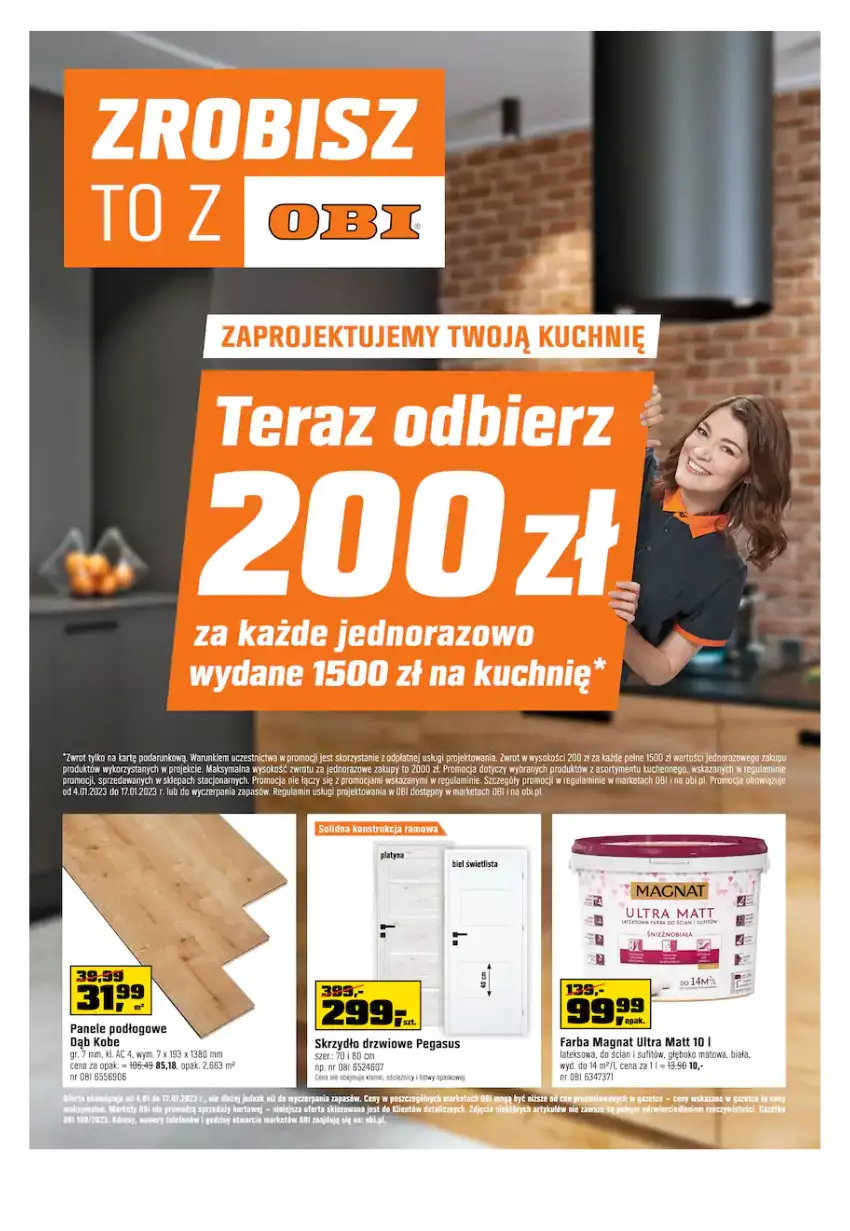 Gazetka promocyjna Obi - Gazetka OBI - ważna 04.01 do 17.01.2023 - strona 1 - produkty: Asus, Drzwi, Fa, Skrzydło drzwiowe