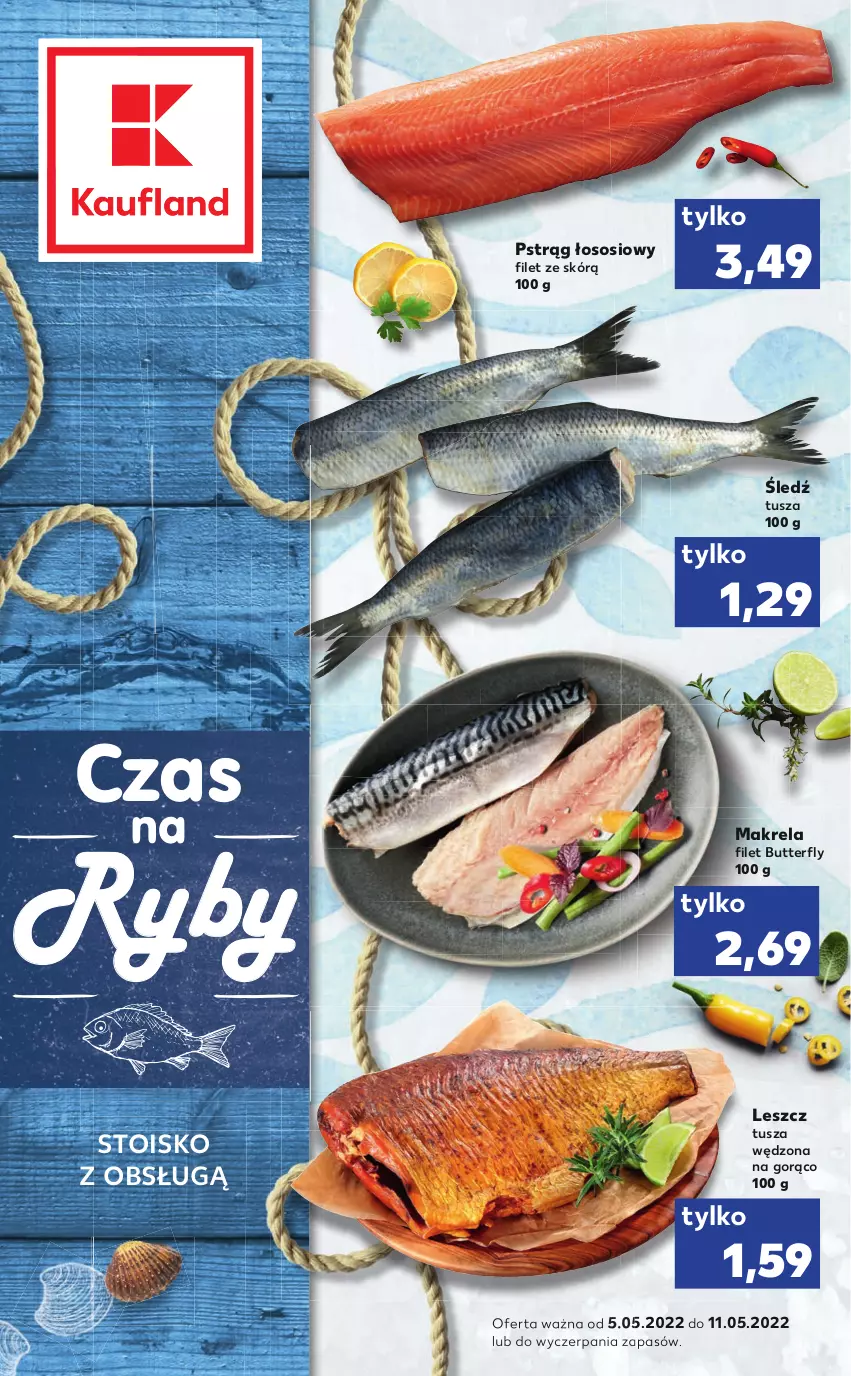 Gazetka promocyjna Kaufland - RYBY - ważna 05.05 do 11.05.2022 - strona 1 - produkty: Pstrąg, Pstrąg łososiowy, Sos, Tusz