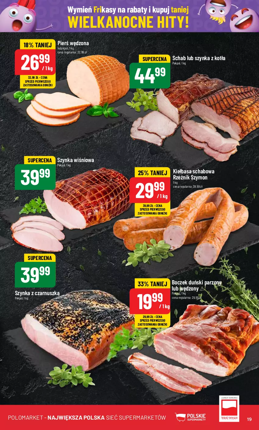 Gazetka promocyjna PoloMarket - Gazetka pomocyjna - ważna 27.03 do 02.04.2024 - strona 19 - produkty: Boczek, Kiełbasa, Kiełbasa schabowa, Pekpol, Szynka