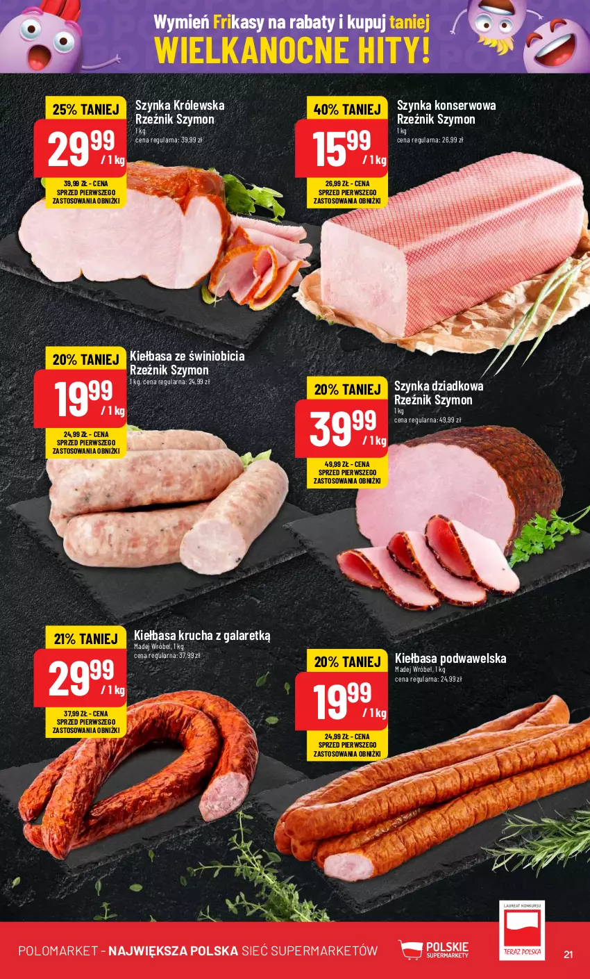 Gazetka promocyjna PoloMarket - Gazetka pomocyjna - ważna 27.03 do 02.04.2024 - strona 21 - produkty: BIC, Gala, Kiełbasa, Kiełbasa krucha, Madej Wróbel, Ser, Szynka, Szynka konserwowa, Szynka Królewska, Wawel