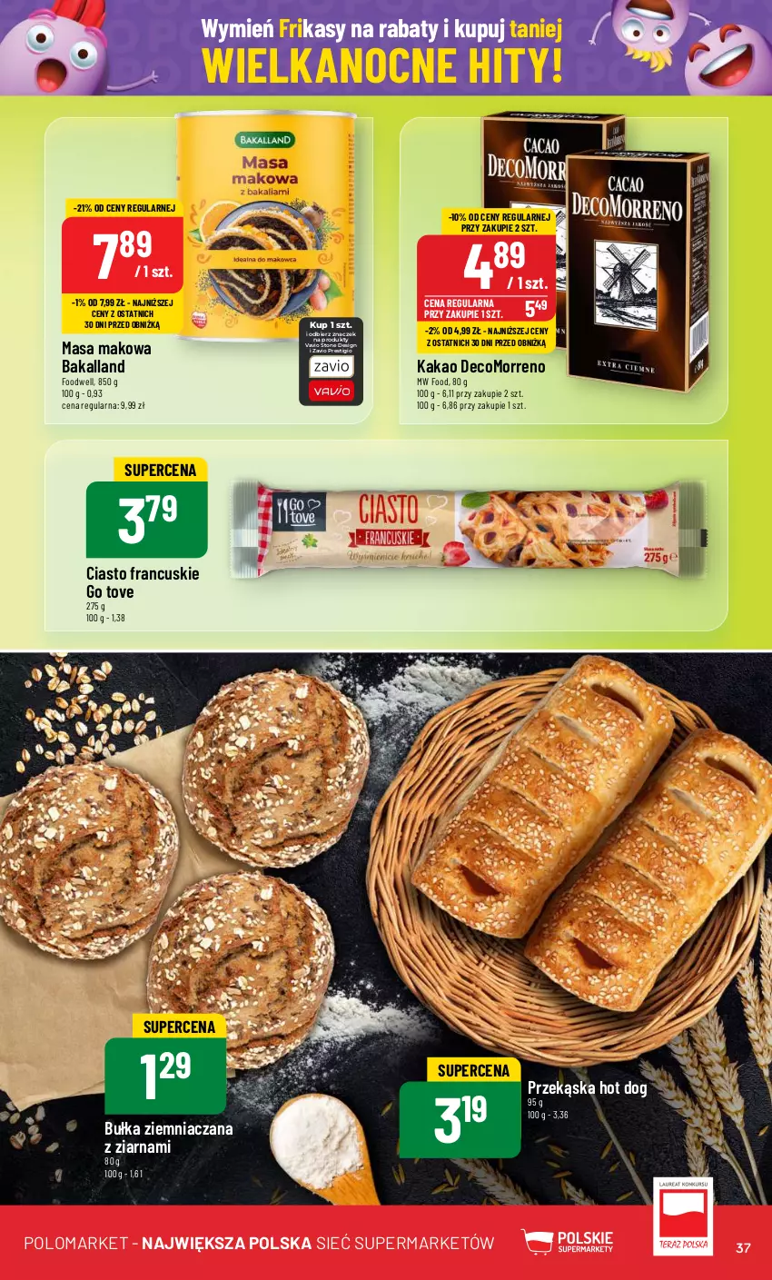 Gazetka promocyjna PoloMarket - Gazetka pomocyjna - ważna 27.03 do 02.04.2024 - strona 37 - produkty: Bakalland, Bułka, Ciasto francuskie, Hot dog, Kakao