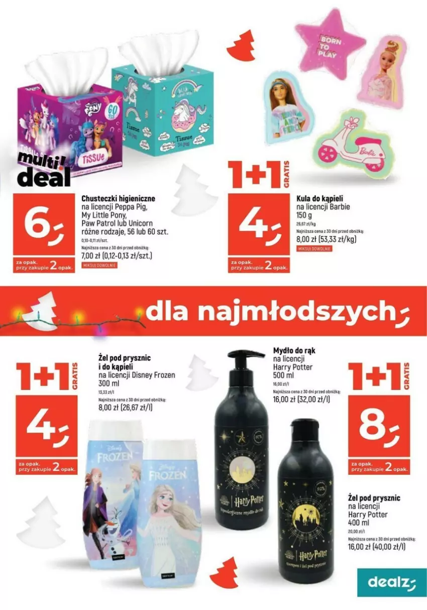 Gazetka promocyjna Dealz - ważna 23.11 do 29.11.2023 - strona 16 - produkty: Barbie, Chusteczki, Disney, Frozen, Harry Potter, Kula do kąpieli, My Little Pony, Mydło