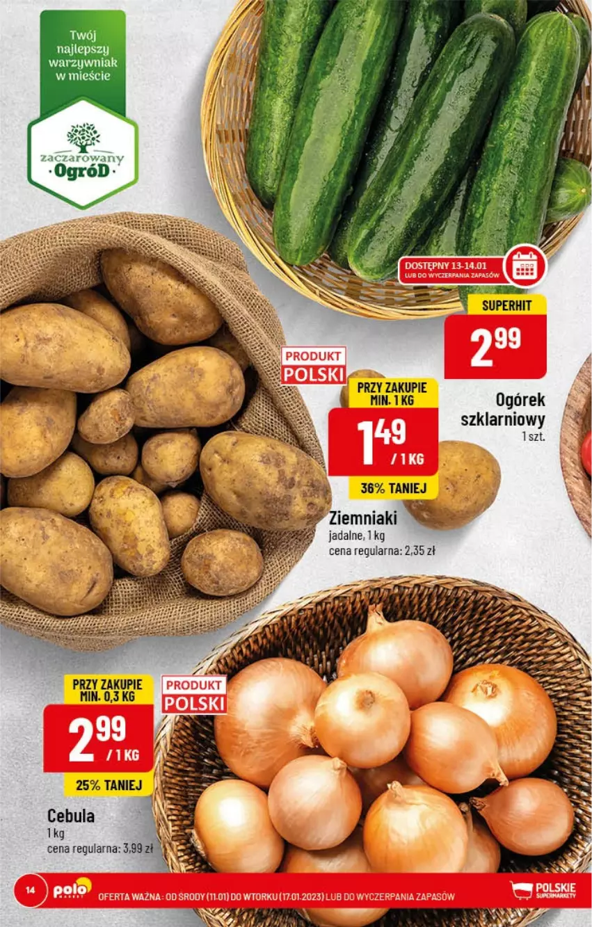 Gazetka promocyjna PoloMarket - Gazetka pomocyjna - ważna 11.01 do 17.01.2022 - strona 14 - produkty: Cebula, Fa, Ogórek