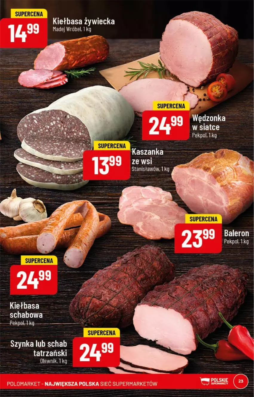 Gazetka promocyjna PoloMarket - Gazetka pomocyjna - ważna 11.01 do 17.01.2022 - strona 23 - produkty: Fa, Kasza, Kaszanka, Kiełbasa, Madej Wróbel, Olewnik, Szynka