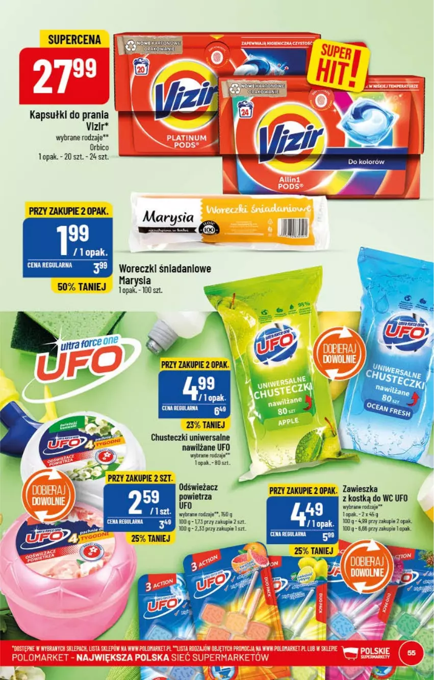 Gazetka promocyjna PoloMarket - Gazetka pomocyjna - ważna 11.01 do 17.01.2022 - strona 55 - produkty: BIC, Chusteczki, Danio, Kapsułki do prania, Odświeżacz powietrza, Vizir