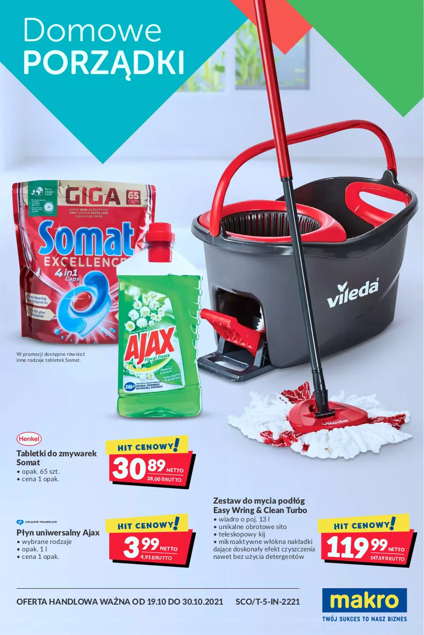 Gazetka promocyjna Makro - [Oferta specjalna] Domowe porządki - ważna 19.10 do 30.10.2021 - strona 1 - produkty: Ajax, Por, Sito, Somat, Tablet, Teleskop, Wiadro