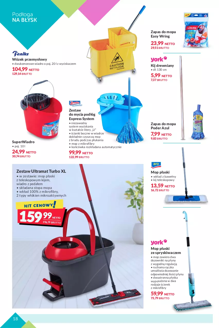 Gazetka promocyjna Makro - [Oferta specjalna] Domowe porządki - ważna 19.10 do 30.10.2021 - strona 18 - produkty: Dozownik, Kije, Mop, Płytka, Rama, Teleskop, Top, Wiadro, Wózek