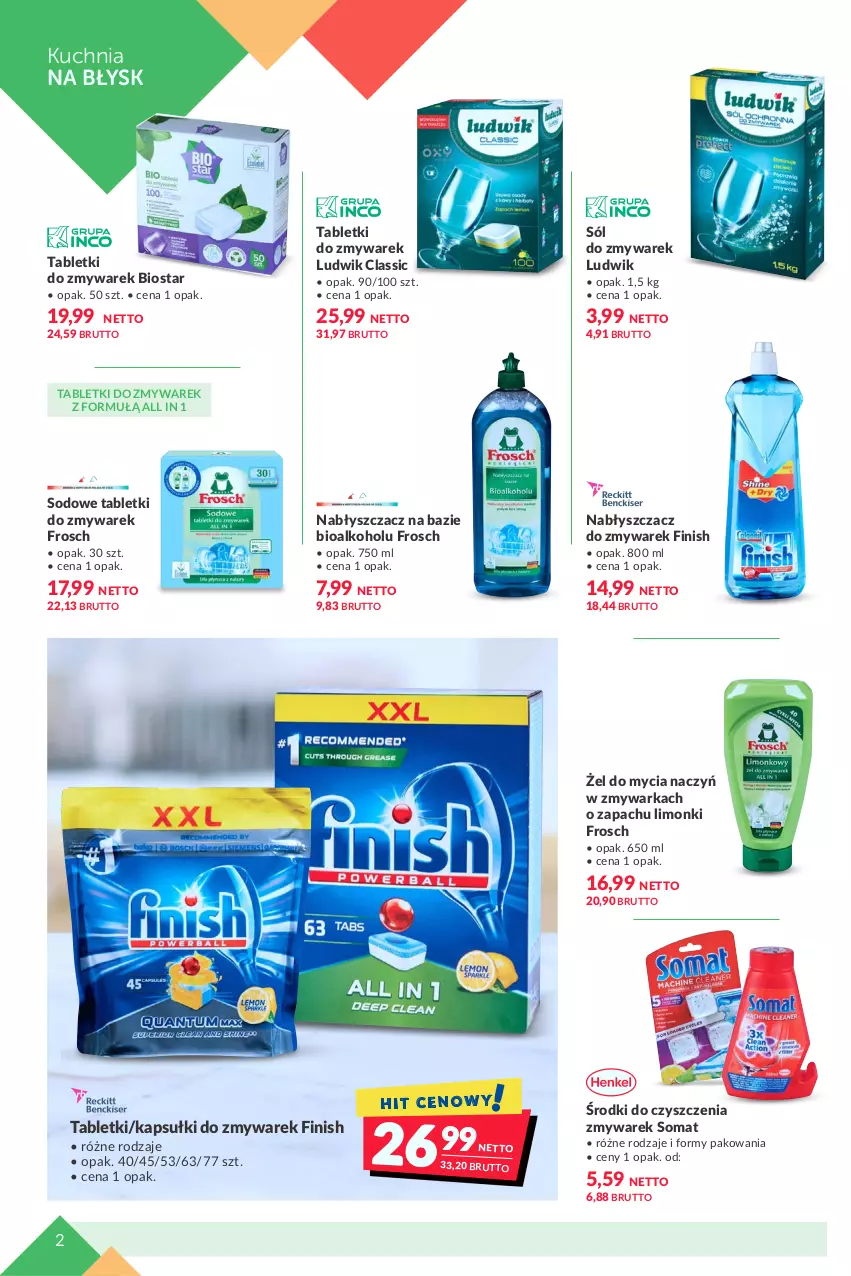 Gazetka promocyjna Makro - [Oferta specjalna] Domowe porządki - ważna 19.10 do 30.10.2021 - strona 2 - produkty: Do mycia naczyń, Finish, Frosch, Kuchnia, Ludwik, Sól, Somat, Tablet, Warka, Zmywarka