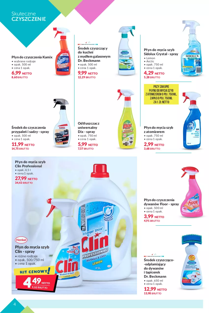 Gazetka promocyjna Makro - [Oferta specjalna] Domowe porządki - ważna 19.10 do 30.10.2021 - strona 4 - produkty: Clin, Dywan, Gala, Odtłuszczacz, Płyn do mycia, Sidolux